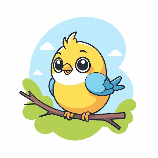 Vector cute bird for toddlers books vector illustration