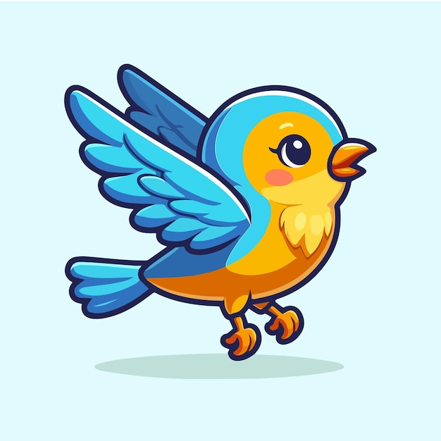 Cute Bird Vector Cartoon Illustration