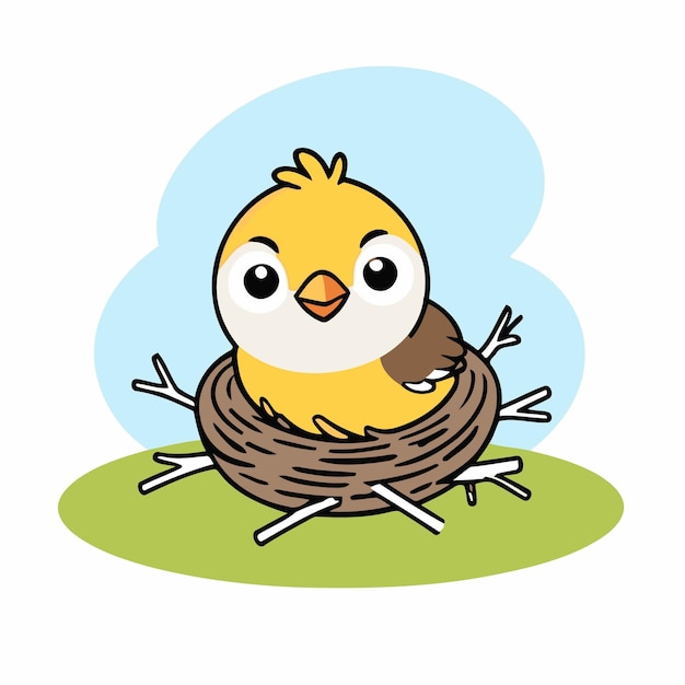 Vector cute bird vector illustration for kids story book