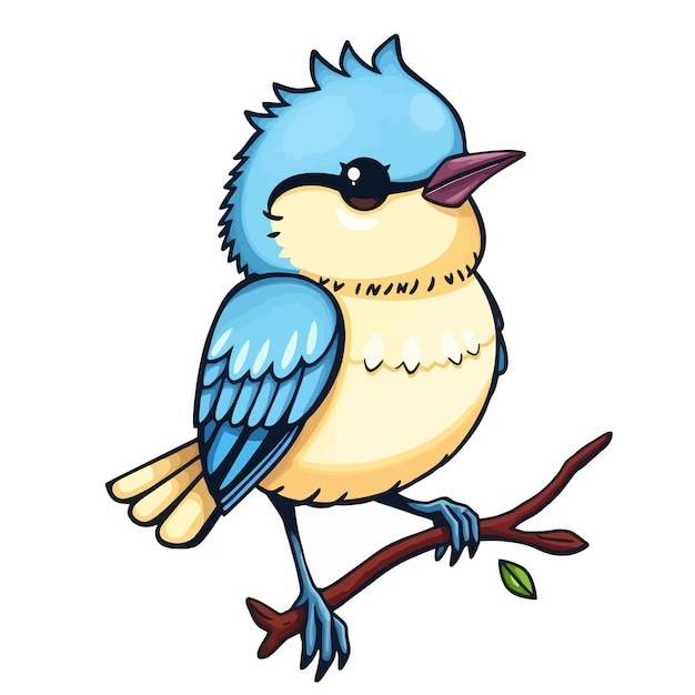 Cute bird Vector illustration on white background