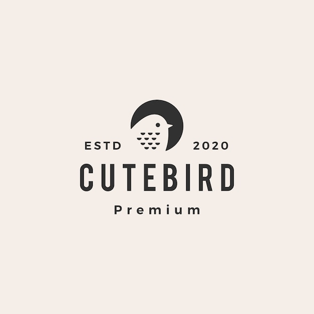 Cute bird vintage logo