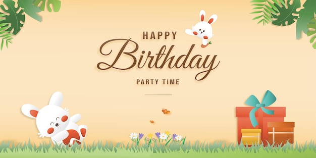 Cute birthday greeting card Templates for making banner advertise paper and papercraft Style