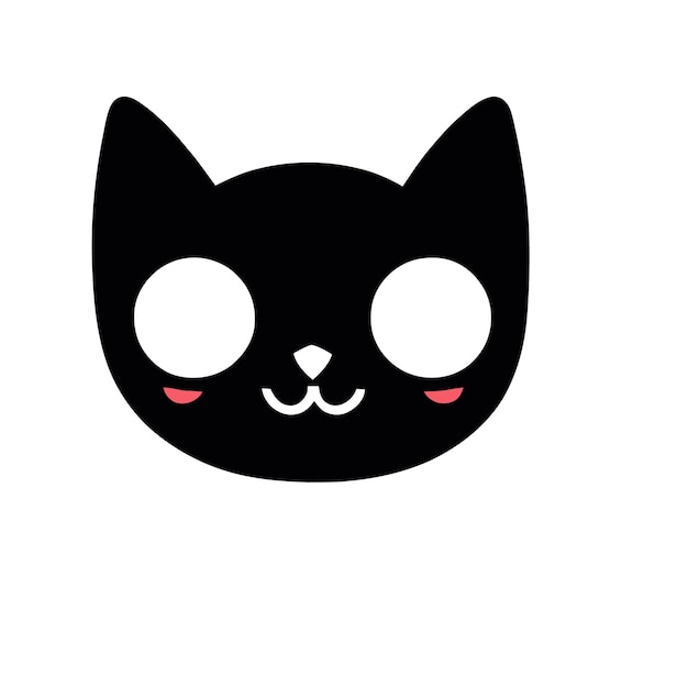 Cute Black Cat Face