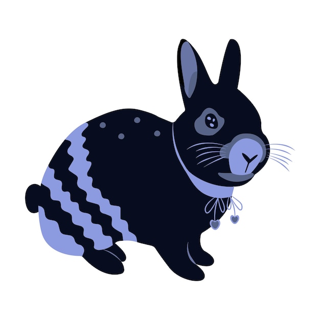 Cute black water rabbit the symbol of 2023