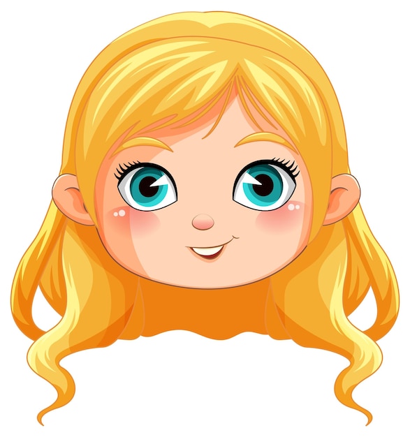 Cute blonde girl cartoon head