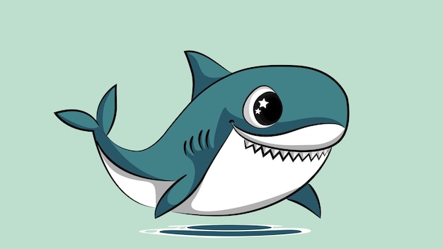 Cute blue baby shark decorative boy Vector