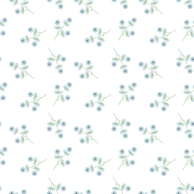 Cute blue flower seamless pattern for background and decor