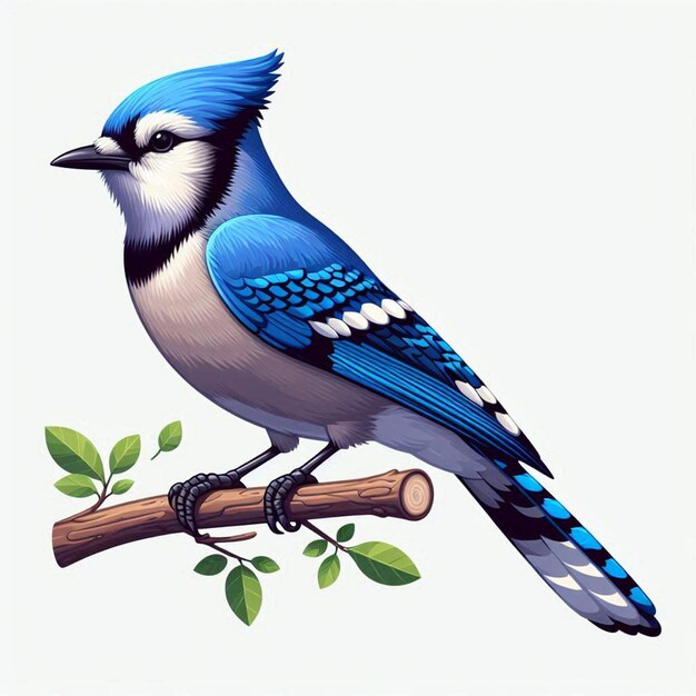 Vector cute blue jay vector cartoon illustration