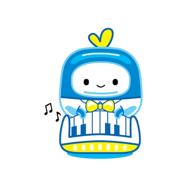 Cute Blue Mascot Character in Cartoon Style