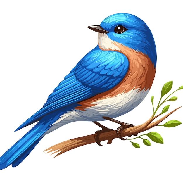 Cute Bluebirds Vector Cartoon illustration