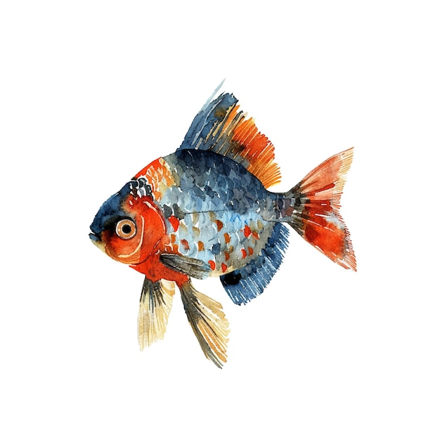 Cute bluegill vector illustration in watercolour style