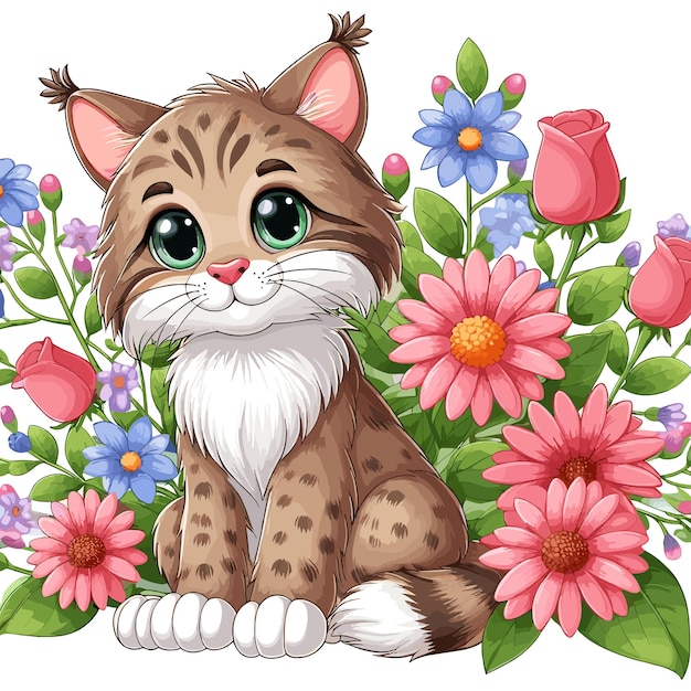 Cute Bobcat Vector Cartoon illustration