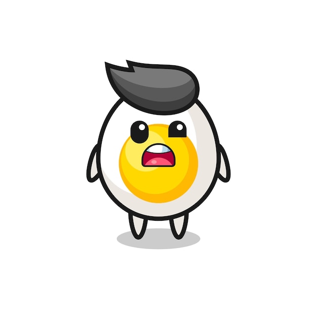 Cute boiled egg mascot with an optimistic face