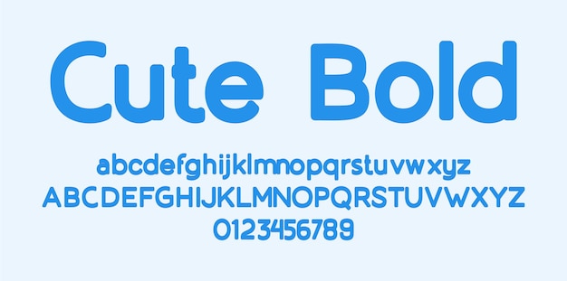 Cute Bold Sans alphabet font