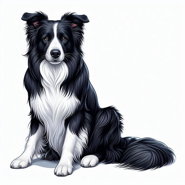 Vector cute border collie dogs vector cartoon illustration