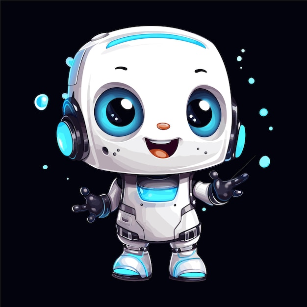 Cute bot say users hello robot concept vector illustration