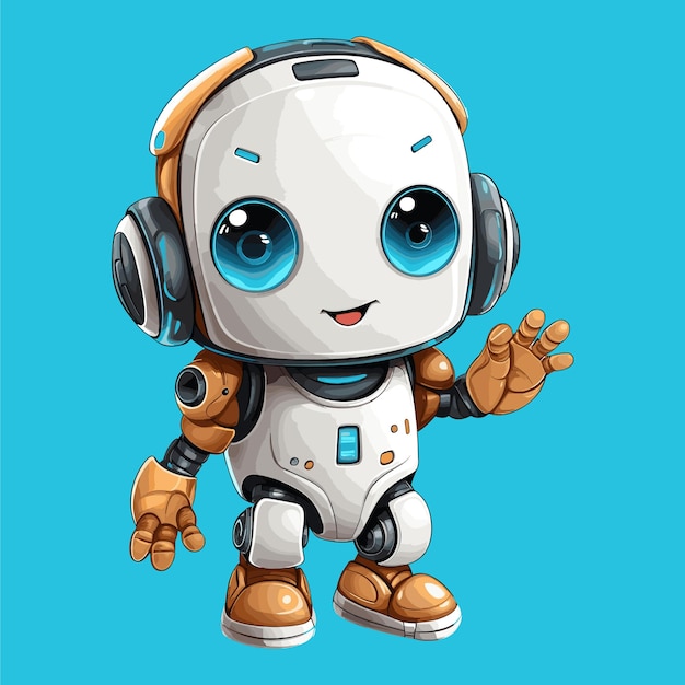 Cute bot say users hello robot concept vector illustration