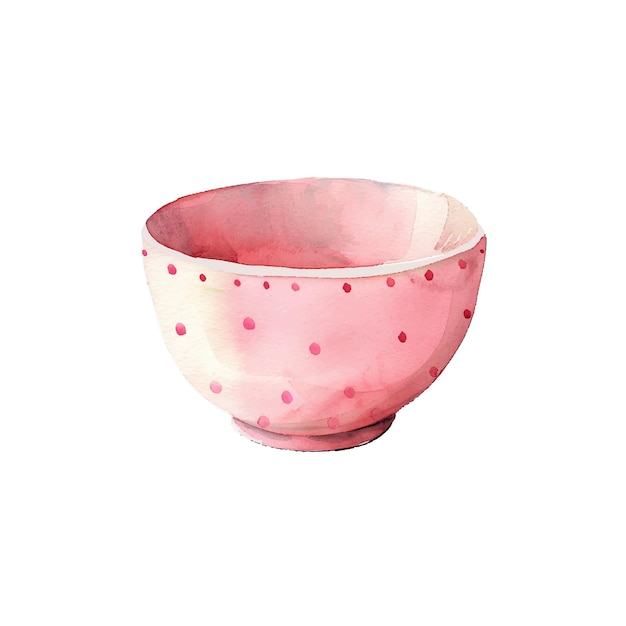 cute bowl vector illustration in watercolour style