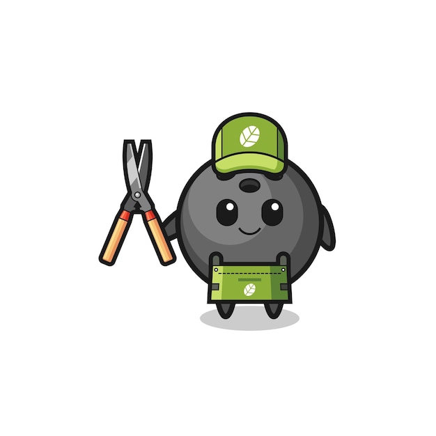 Cute bowling as gardener mascot , cute design