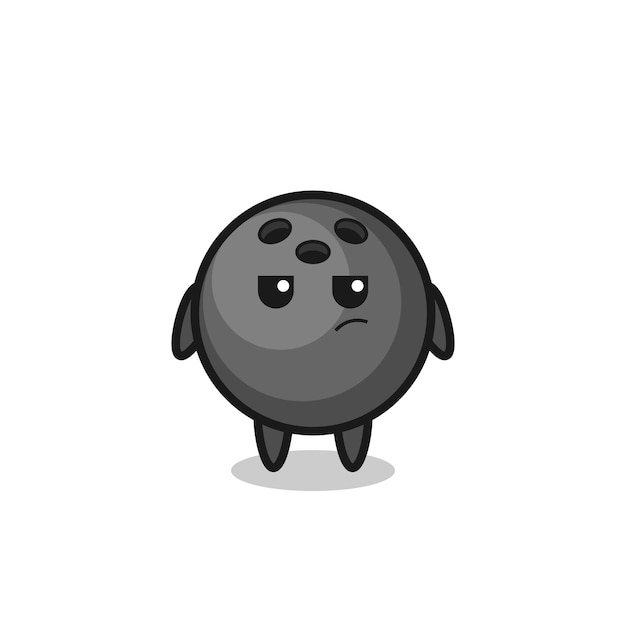 Cute bowling ball character with suspicious expression , cute style design for t shirt, sticker, logo element