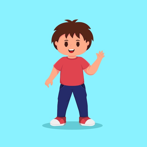 Cute Boy Cartoon Character Illustration