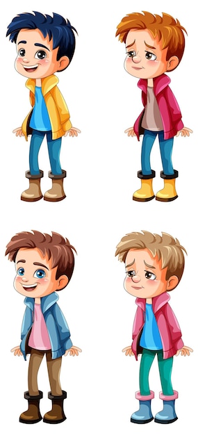 Cute boy cartoon character