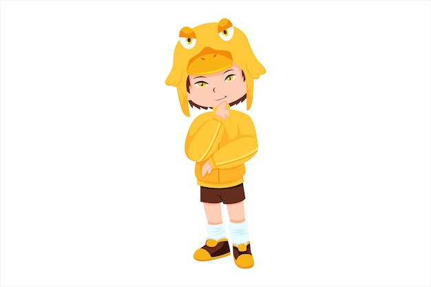 Cute Boy Character Design Illustration