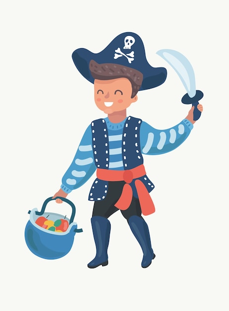 Cute boy children pirate