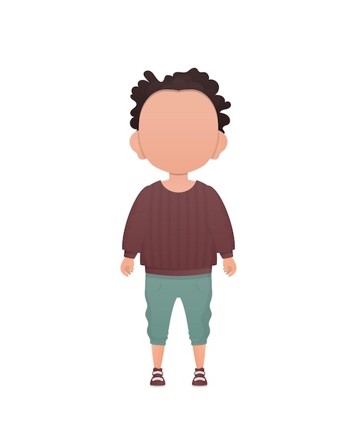 Cute boy is standing Isolated Cartoon style