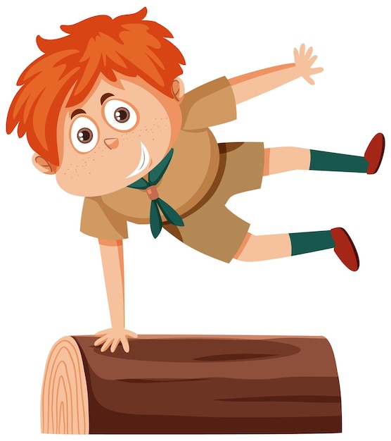 Cute boy scout cartoon character