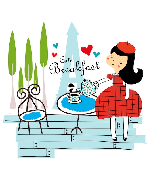 Cute breakfast vector