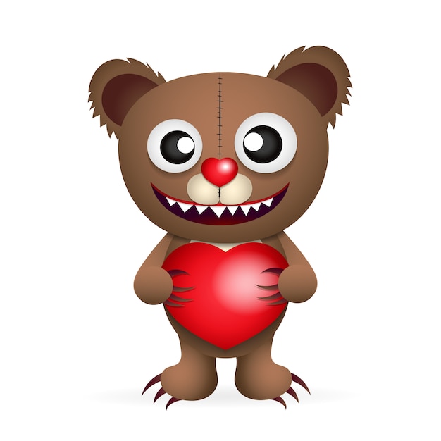 Cute brown teddy bear character