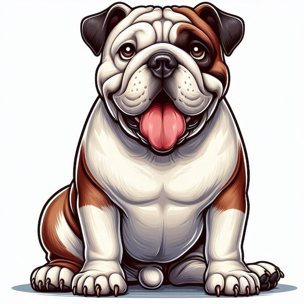 Cute Bulldog Dogs Vector Cartoon illustration