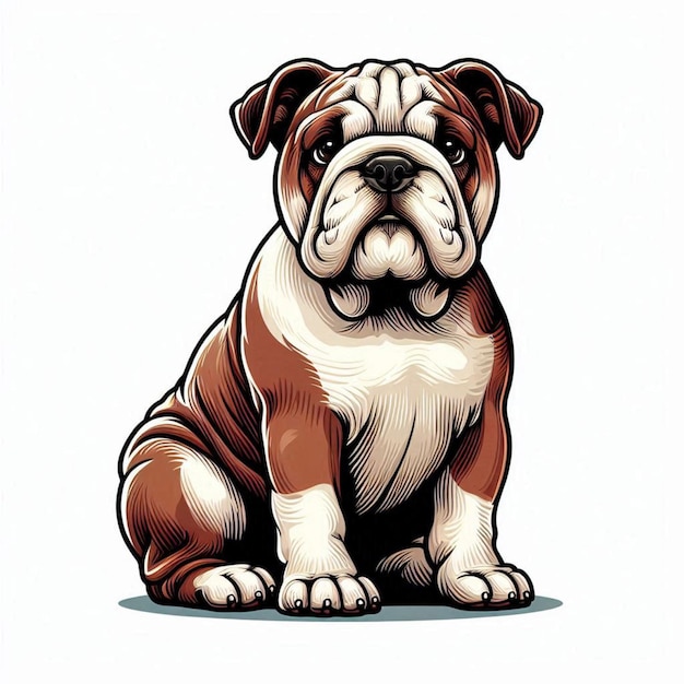 Cute Bulldog Dogs Vector Cartoon illustration