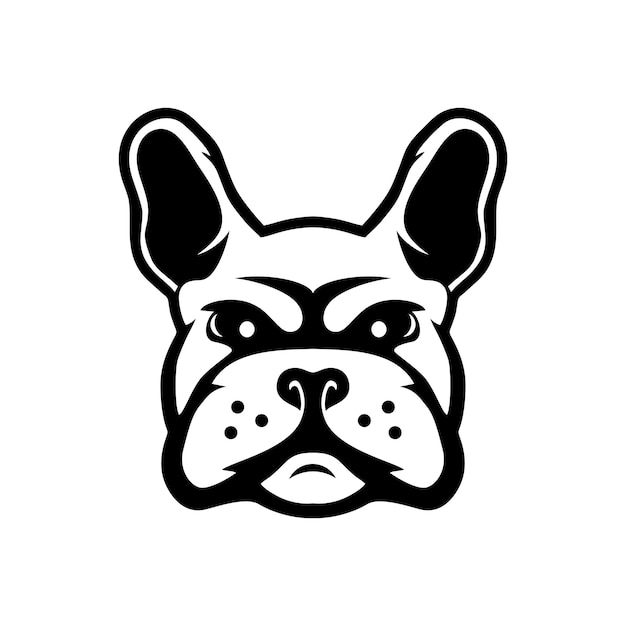 cute bulldog head Logo design icon vector template