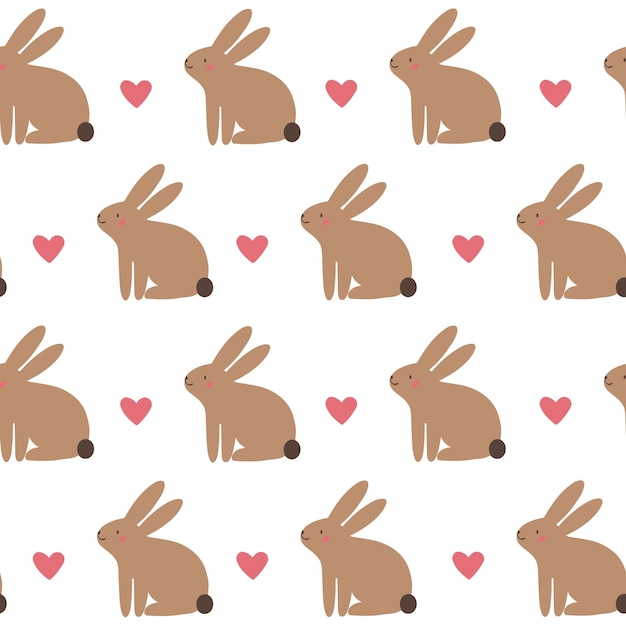 Cute bunnies seamless pattern Easter bunnies