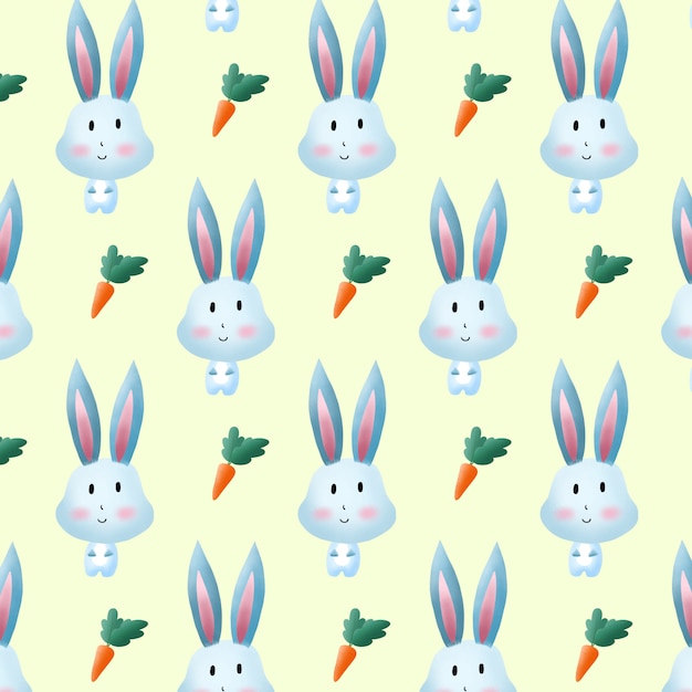 Cute bunny and carrot pattern.