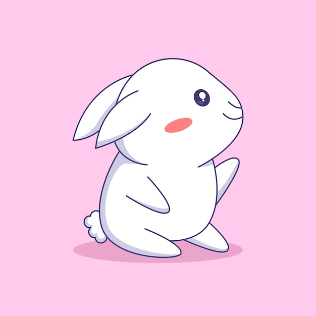 Cute Bunny Character Design Illustration