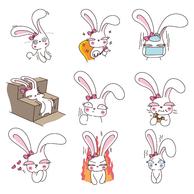 Cute bunny character design