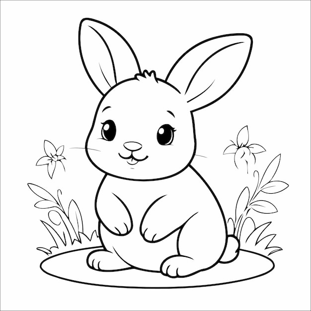 Cute Bunny Coloring Page For Toddlers