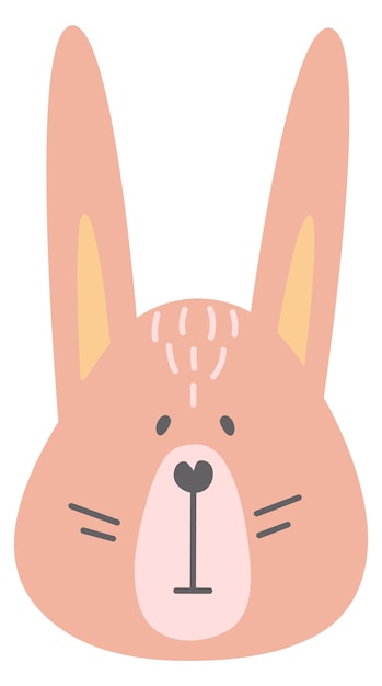 Cute bunny head Cartoon baby rabbit portrait