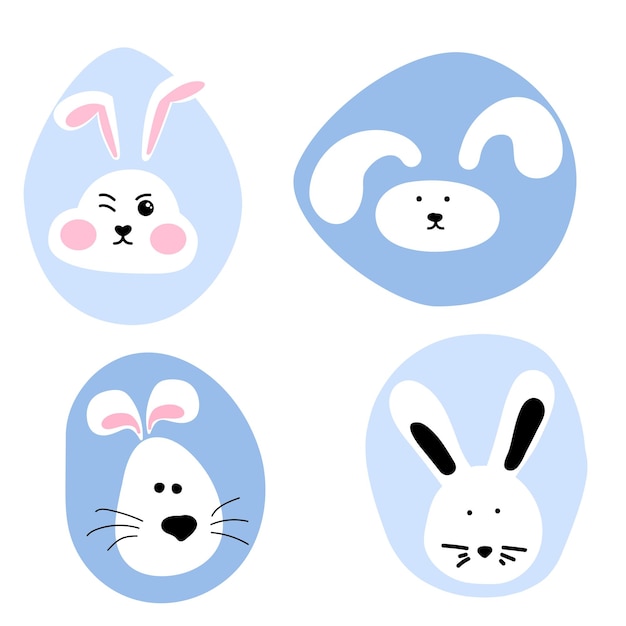 Cute bunny heads