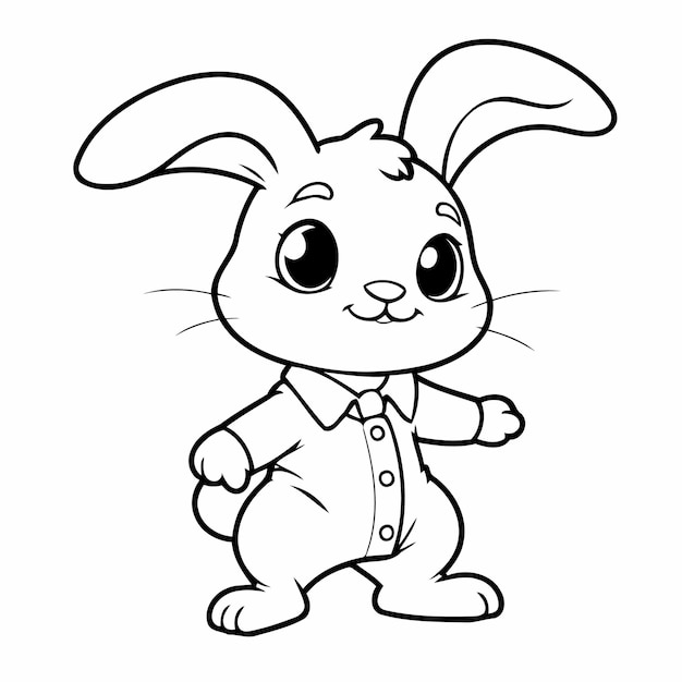 Cute Bunny illustration for colouring page