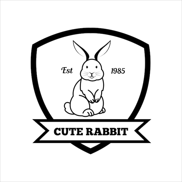 Cute bunny logo illustration vector design