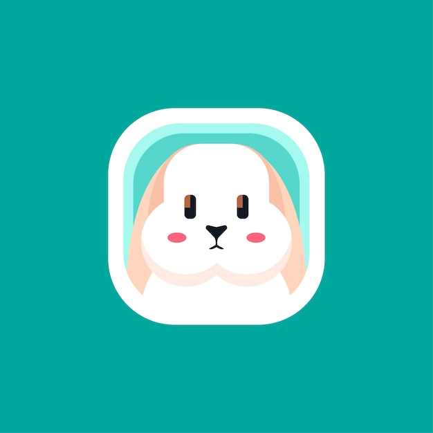 Cute Bunny Rabbit App Icons Logo