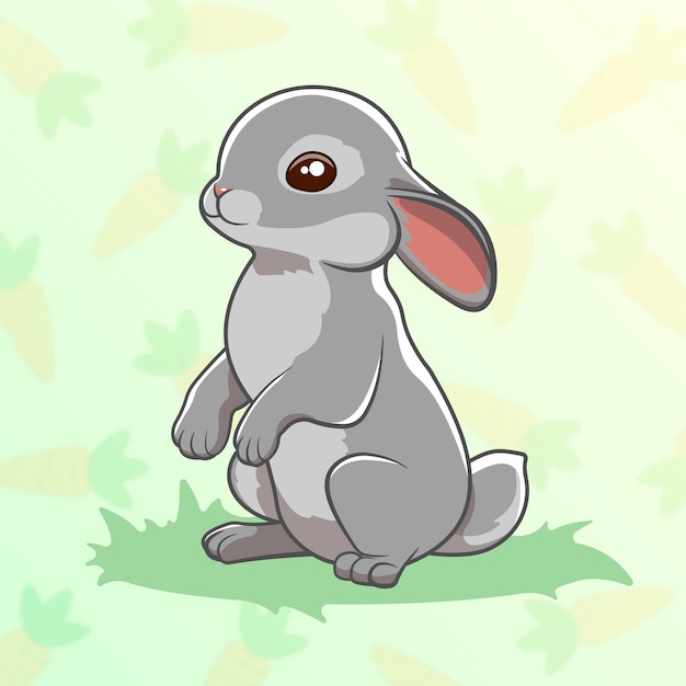 Cute bunny rabbit cartoon vector illustration