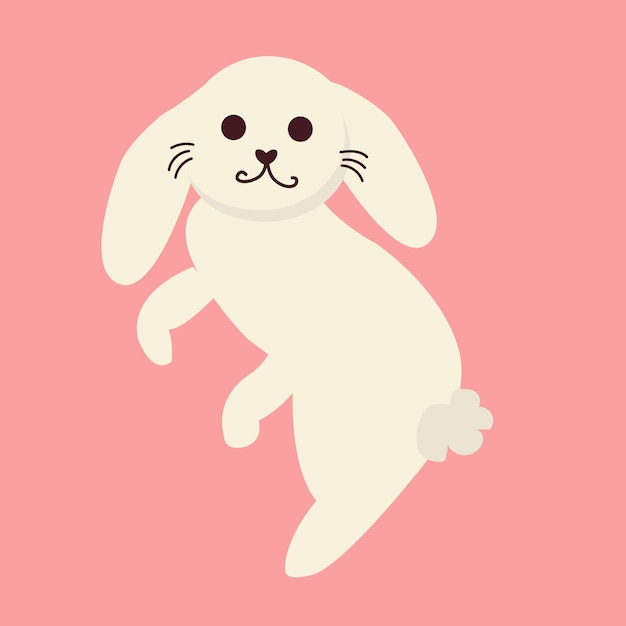 Cute bunny rabbit hand drawn cartoon animal vector illustration