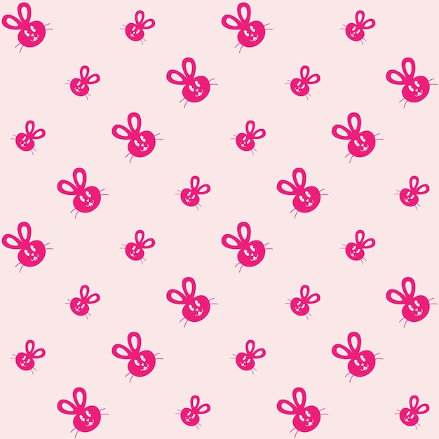 Cute Bunny Vector Seamless Pattern