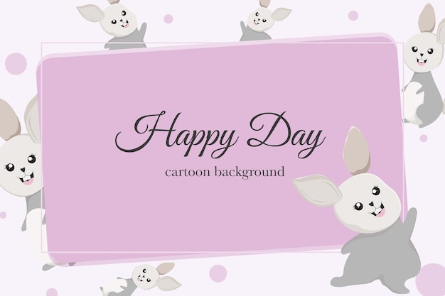 cute bunny with mushroom template background