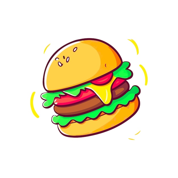 Cute burger vector